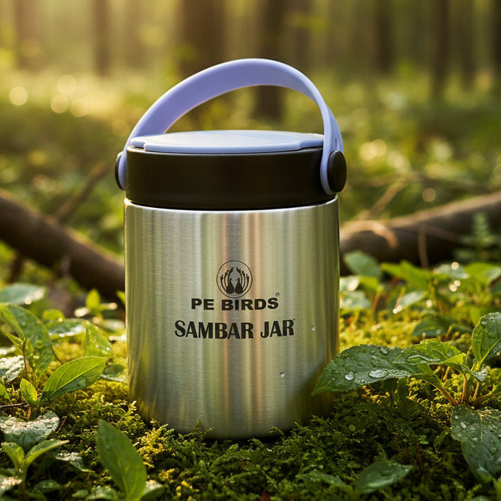 PE Birds Expresso Sambar Jar 500ml Thermal Vacuum Insulated Food Jar