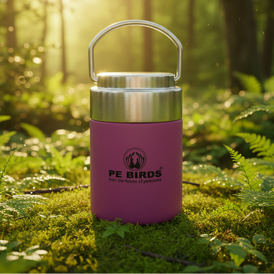 PE Birds Flow Sambar Jar 180ml Thermal Vacuum Insulated Food Jar