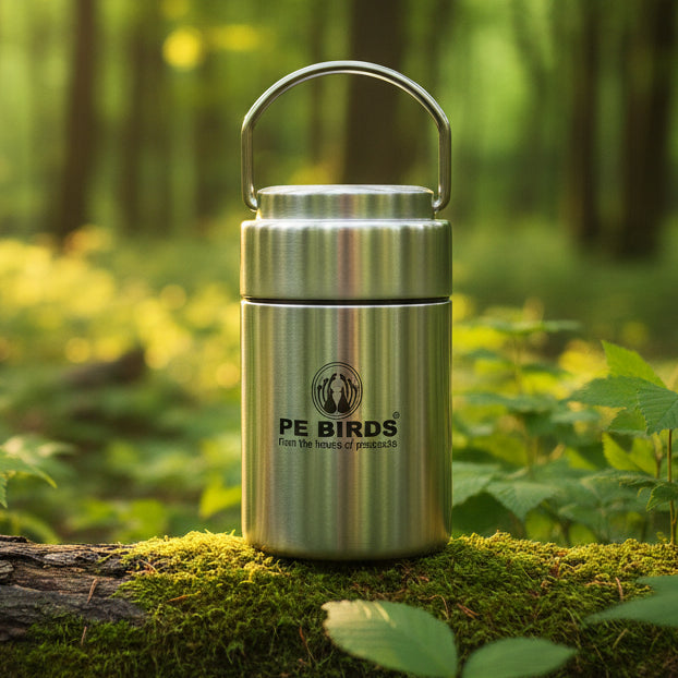 PE Birds Flow Sambar Jar 180ml Thermal Vacuum Insulated Food Jar