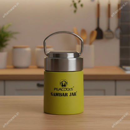 PE Birds Flow Sambar Jar 180ml Thermal Vacuum Insulated Food Jar