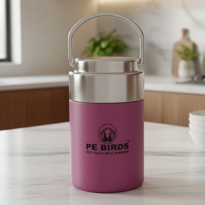 PE Birds Flow Sambar Jar 220ml Thermal Vacuum Insulated Food Jar