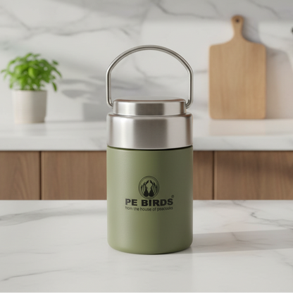 PE Birds Flow Sambar Jar 220ml Thermal Vacuum Insulated Food Jar