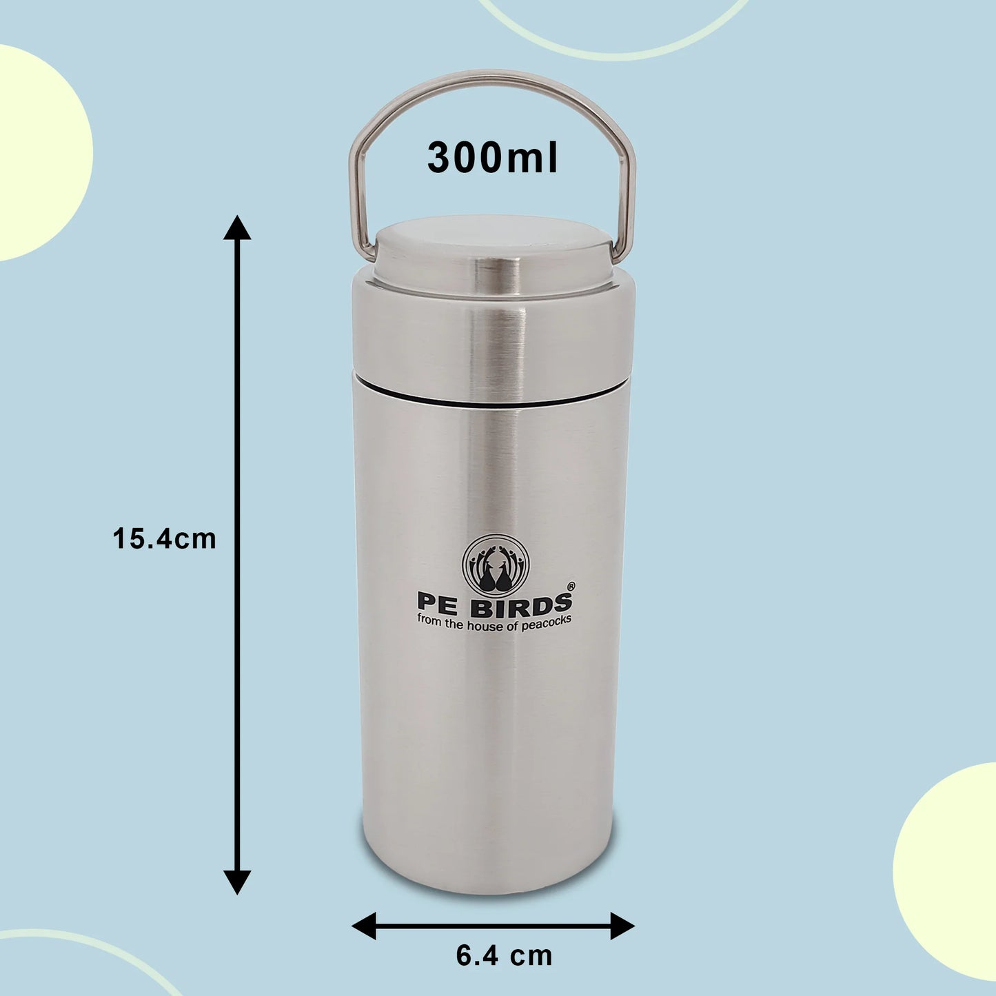 PE Birds Flow Sambar Jar 300ml Thermal Vacuum Insulated Food Jar