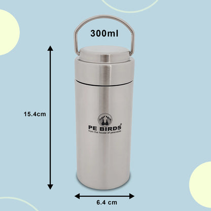 PE Birds Flow Sambar Jar 300ml Thermal Vacuum Insulated Food Jar