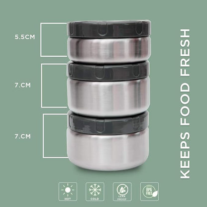 PE Birds Nutri Pack Vacuum Insulated Lunch Box Set Of 3