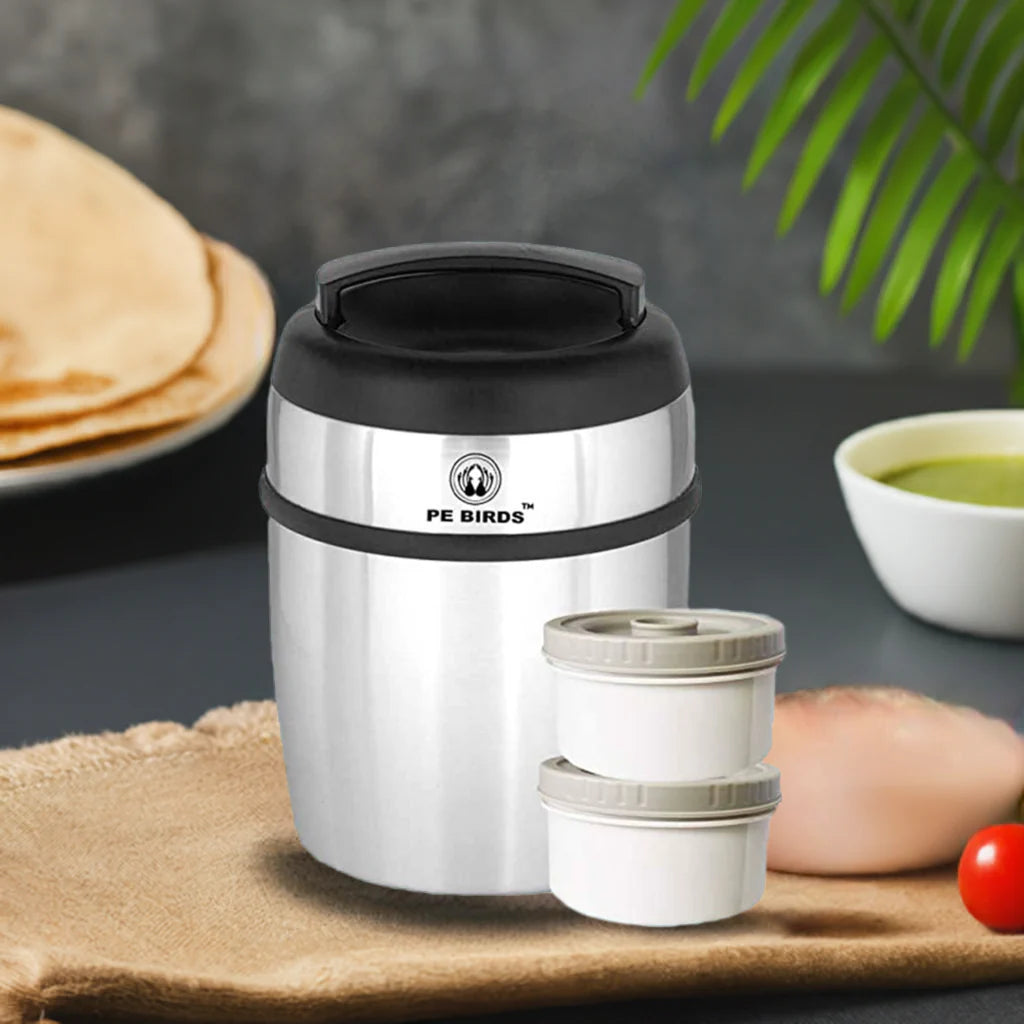 PE Birds Nutrilunch Vacuum Insulated Lunch Box With 2 Containers