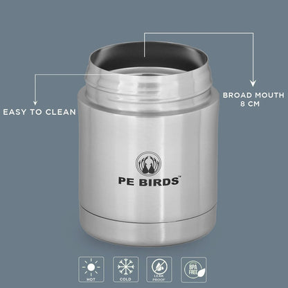 PE Birds Sambar Jar 260ml Thermal Vacuum Insulated Food Container