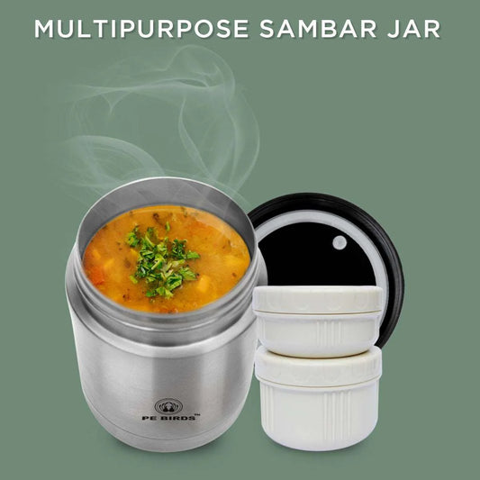 PE Birds Sambar Jar Stainless Steel Vacuum Insulated 1000ml