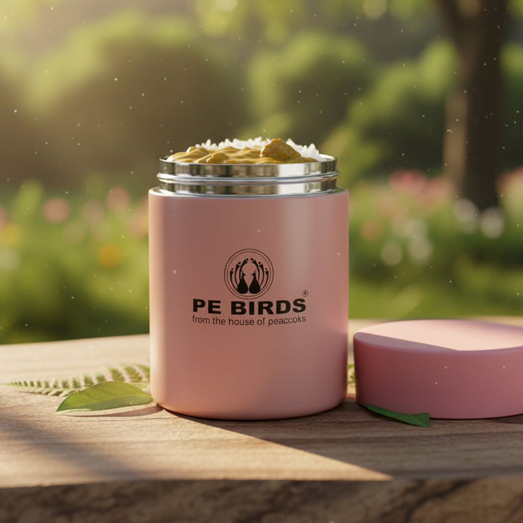 PE Birds Galaxy Sambar Jar 180ml Thermal Vacuum Insulated Food Container