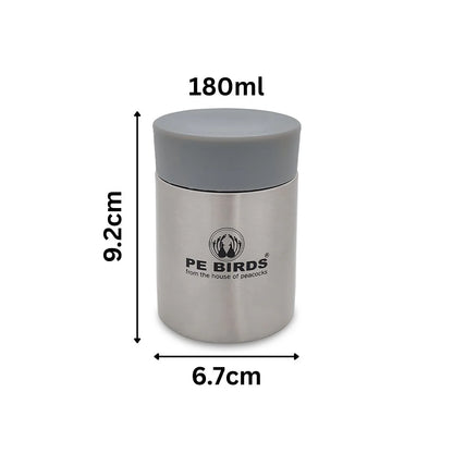 PE Birds Galaxy Sambar Jar 180ml Thermal Vacuum Insulated Food Container