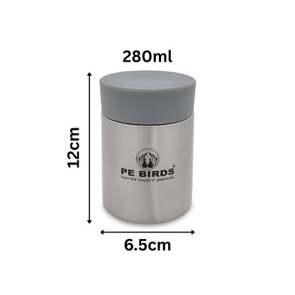 PE Birds Galaxy Sambar Jar 280ml Thermal Vacuum Insulated Food Container