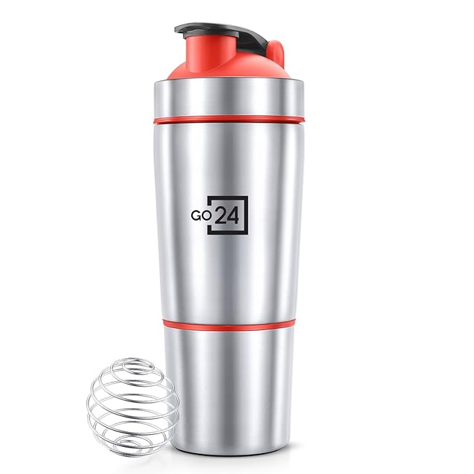 Pexpo Kinetic Shaker 900 Stainless Steel Protein Shaker with Extra Compartment