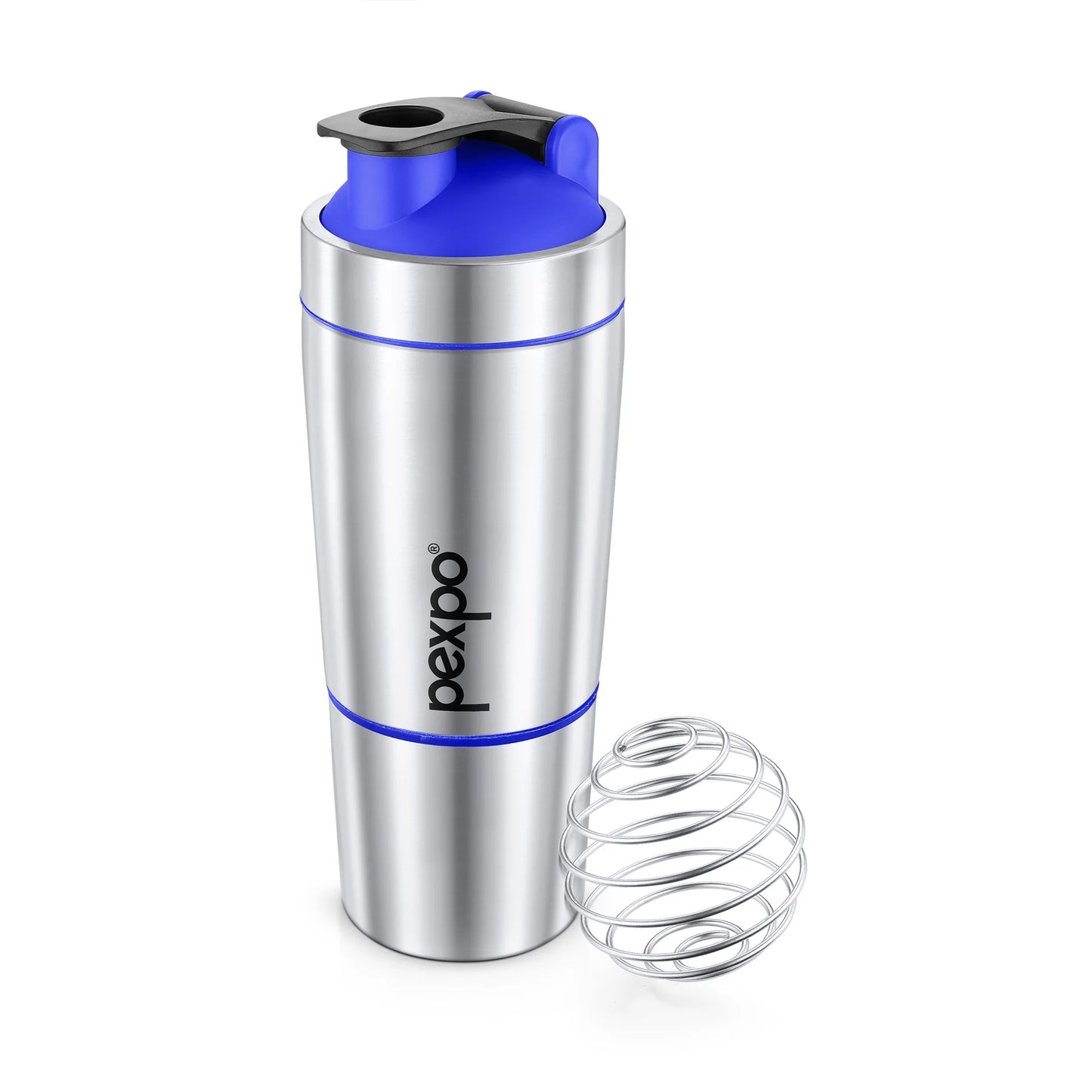 Pexpo Kinetic Shaker 900 Stainless Steel Protein Shaker with Extra Compartment