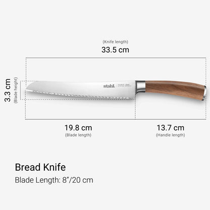 Stahl Stainless Steel Bread Knife 20cm - Talon Series