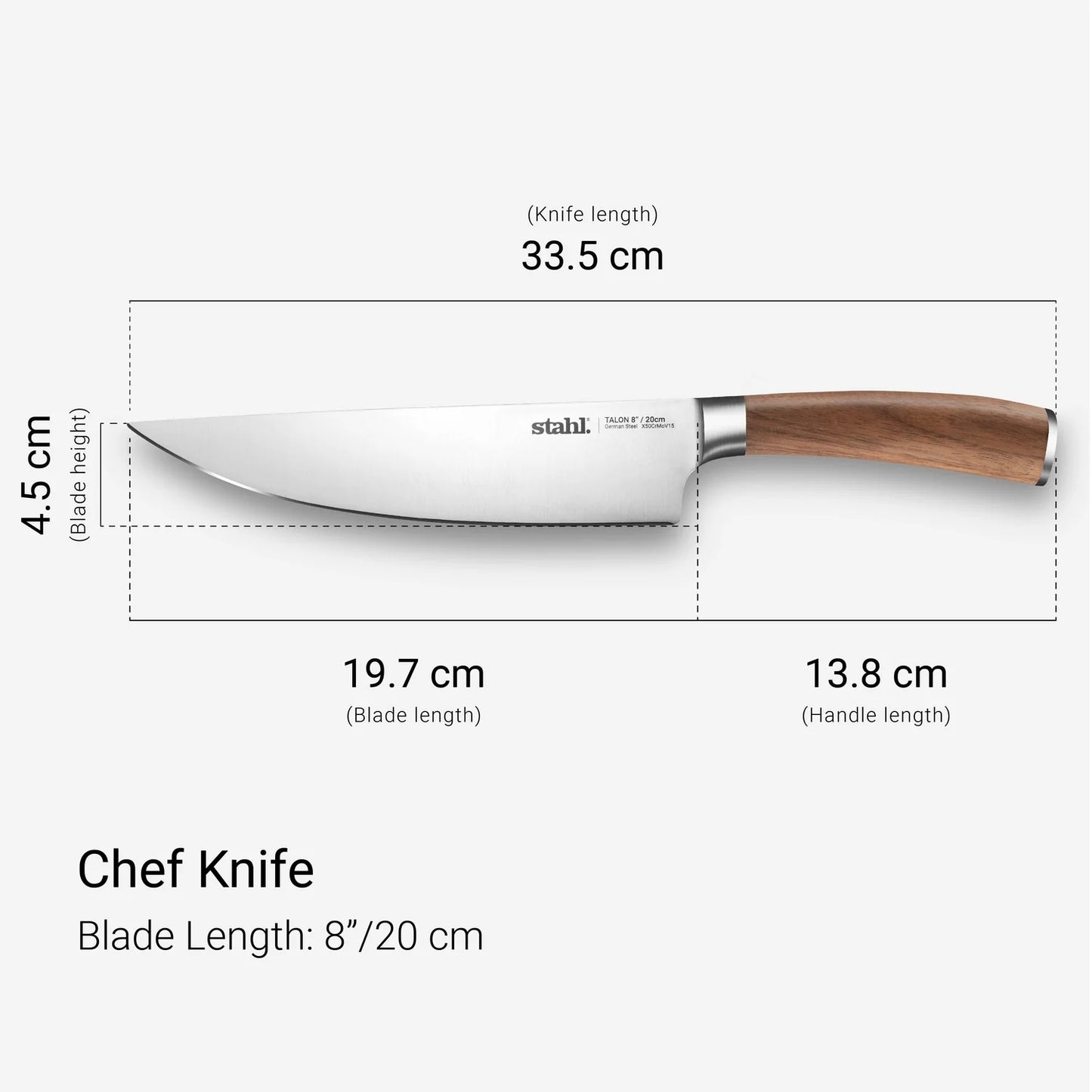 Stahl Stainless Steel Chef Knife 20cm - Talon Series