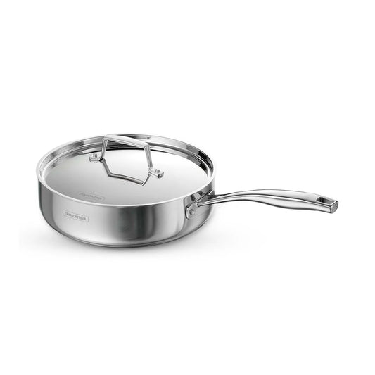Tramontina Aeion Deep Sauté Pan with SS Lid (24cm) Tri-Ply Clad Stainless Steel