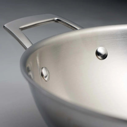 Tramontina Aeion Kadai with SS Lid (20, 24, 26, 30cm) Tri-Ply Clad Stainless Steel