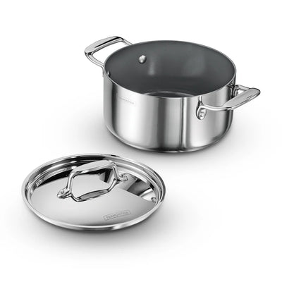 Tramontina Fusao Casserole with SS Lid (20, 24, 30cm)  Tri-Ply Clad Stainless Steel Ceramic Coated
