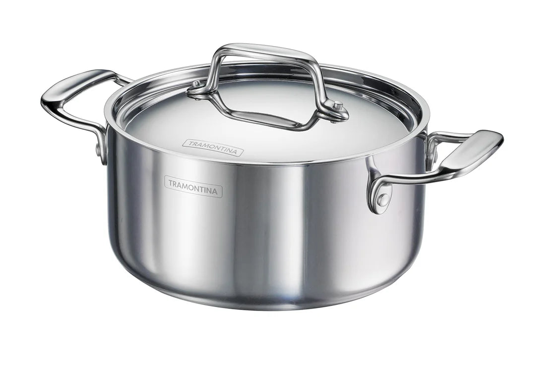 Tramontina Fusao Casserole with SS Lid (20, 24, 30cm)  Tri-Ply Clad Stainless Steel Ceramic Coated
