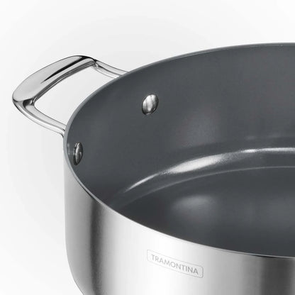 Tramontina Fusao Casserole with SS Lid (20, 24, 30cm)  Tri-Ply Clad Stainless Steel Ceramic Coated