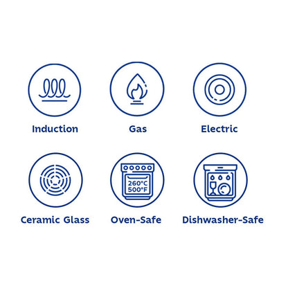 Tramontina Fusao Casserole with SS Lid (20, 24, 30cm)  Tri-Ply Clad Stainless Steel Ceramic Coated