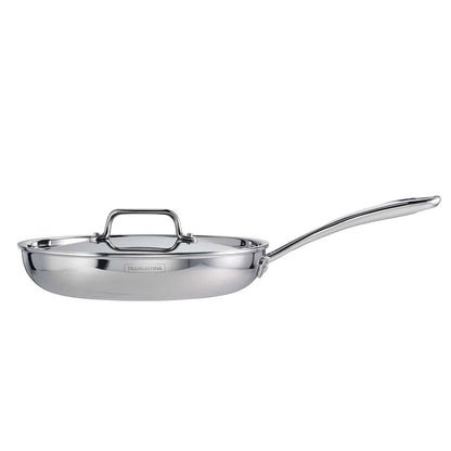 Tramontina Fusao Fry Pan With SS Lid (20, 24, 26cm) Tri-Ply Clad Stainless Steel Ceramic Coated