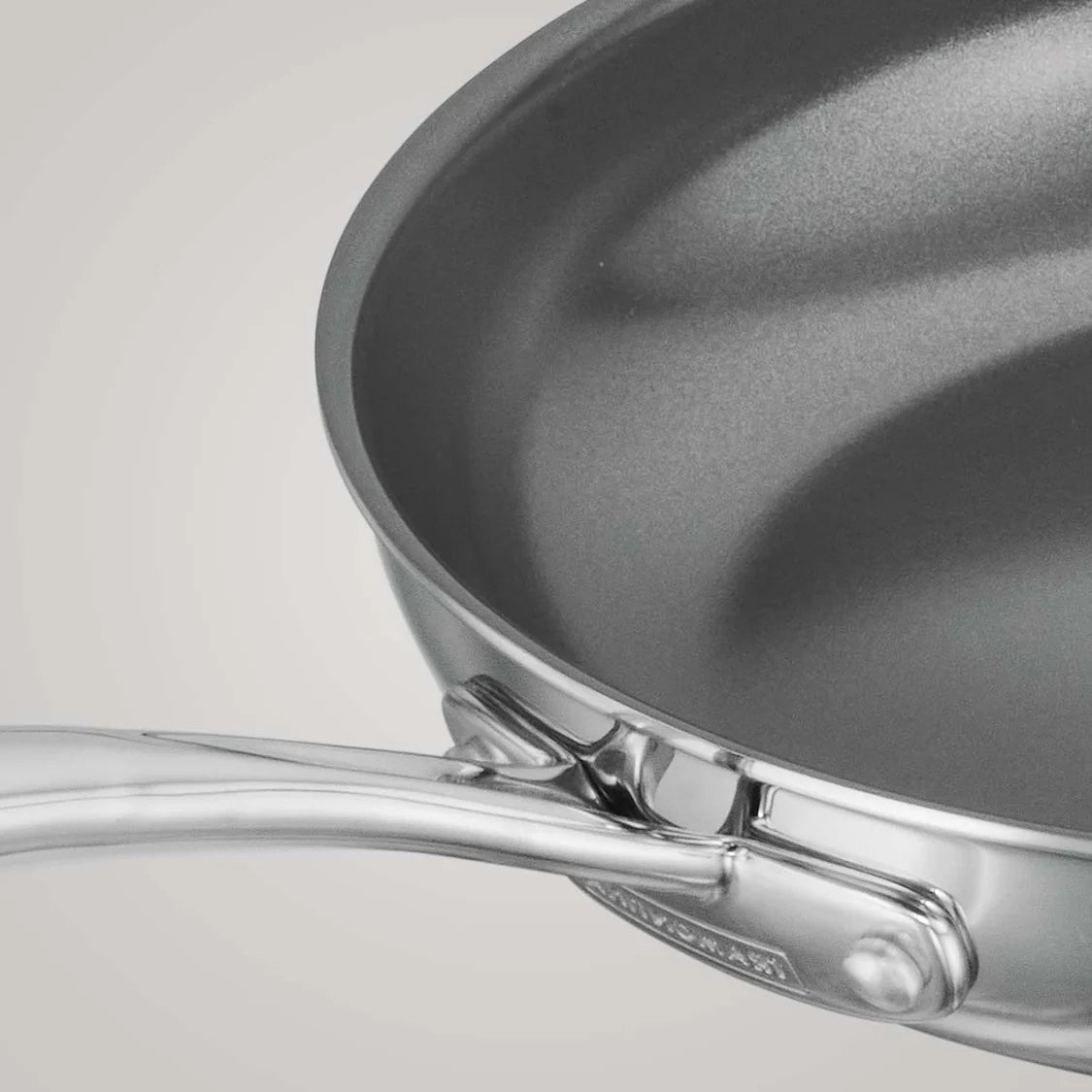 Tramontina Fusao Fry Pan With SS Lid (20, 24, 26cm) Tri-Ply Clad Stainless Steel Ceramic Coated
