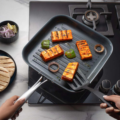 Tramontina Fusao Grill Pan (26cm)  Tri-Ply Clad Stainless Steel Ceramic Coated