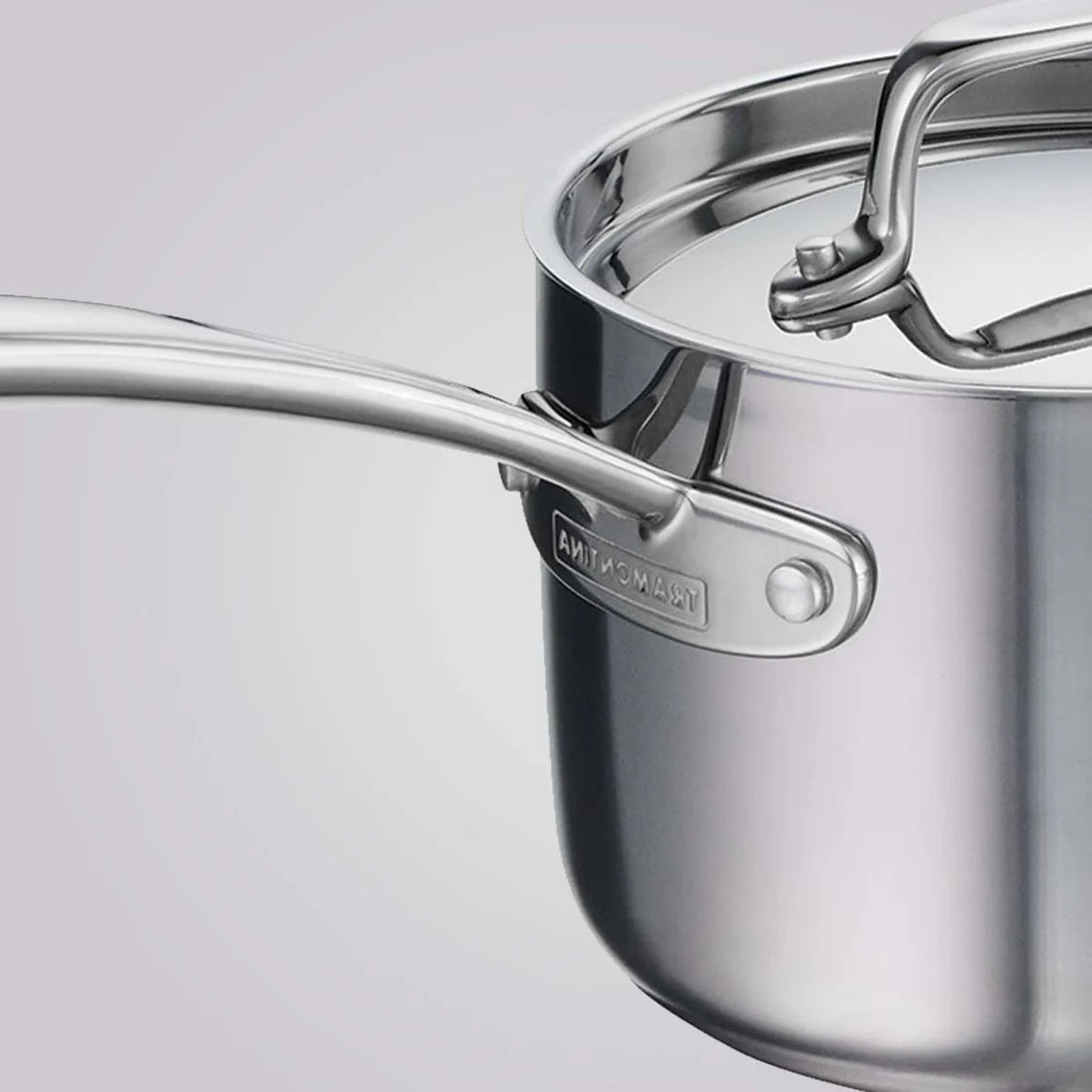 Tramontina Fusao Sauce Pan with SS Lid (16cm) Tri-Ply Clad Stainless Steel Ceramic Coated