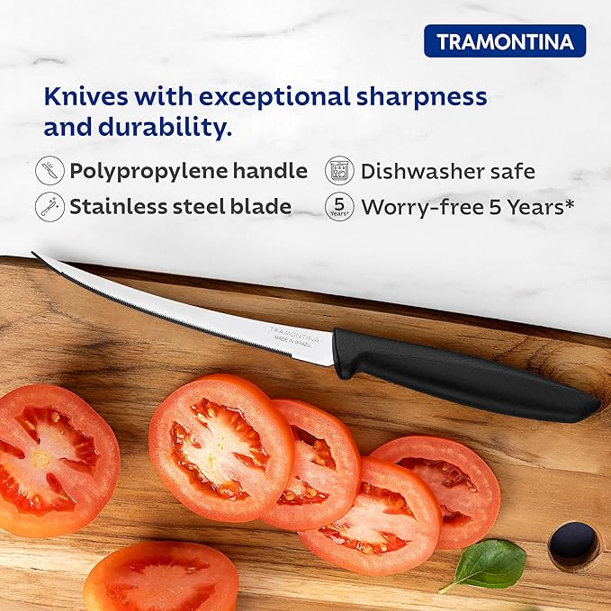 Tramontina Plenus Tomato Knife 12cm Black