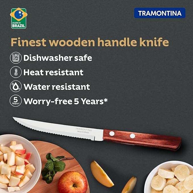 Tramontina Polywood Fruit Knife 12cm Brown