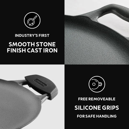 Tramontina Titanex Dosa Tawa - 2 sided Handles (30cm) Pre-Seasoned Cast Iron