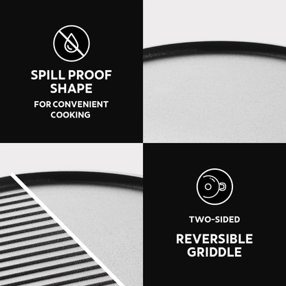 Tramontina Titanex Reversible Grill / Tawa (30cm) Pre-Seasoned Cast Iron