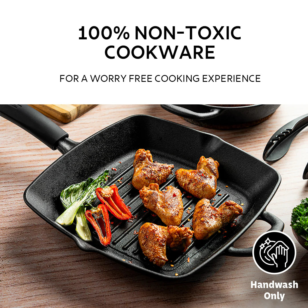 Tramontina Titanex Square Grill (27cm)  Pre-Seasoned Cast Iron