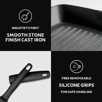 Tramontina Titanex Square Grill (27cm)  Pre-Seasoned Cast Iron