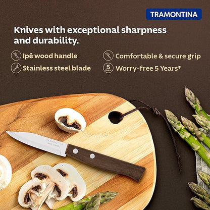 Tramontina Tradicional Veg & Fruit Knife 7cm Wooden