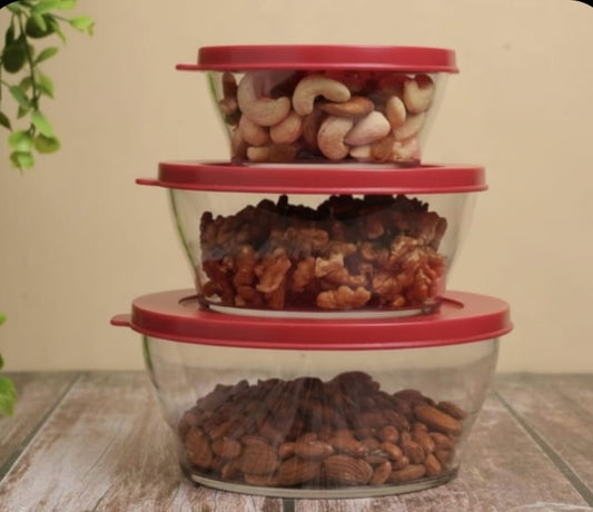 Tupperware Clear Bowl Combo of 210ml + 480ml + 810ml 1Pc each