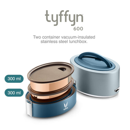 Vaya Tyffyn 600ml Thermal Vacuum Insulated with 2 inner containers (300ml *2 Copper Coated Inner Containers)