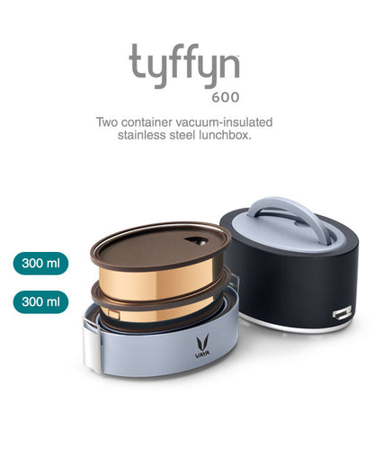Vaya Tyffyn 600ml Thermal Vacuum Insulated with 2 inner containers (300ml *2 Copper Coated Inner Containers)