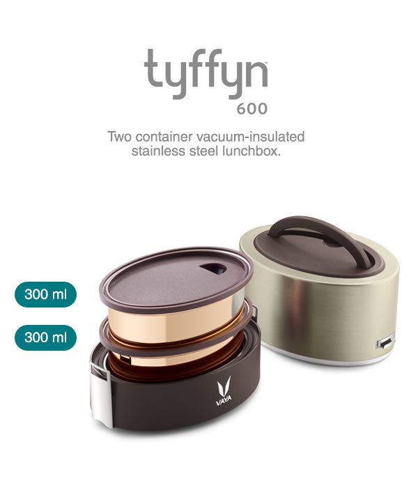 Vaya Tyffyn 600ml Thermal Vacuum Insulated with 2 inner containers (300ml *2 Copper Coated Inner Containers)