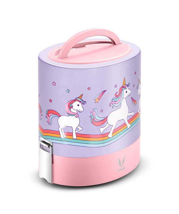 Vaya Tyffyn 1000ml Graphics Design Thermal Vacuum Insulated with 3 inner containers (400ml * 1 + 300ml * 2 Stainless Steel Inner Containers)