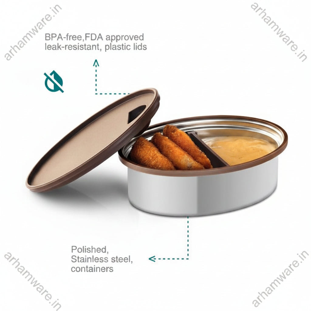 Vaya Tyffyn 1000ml Thermal Vacuum Insulated with 3 Stainless Steel Inner Containers (400ml * 1 & 300ml * 2)