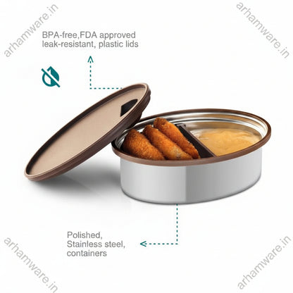 Vaya Tyffyn 1000ml Thermal Vacuum Insulated with 3 Stainless Steel Inner Containers (400ml * 1 & 300ml * 2)