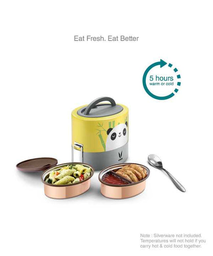 Vaya Tyffyn 600ml Graphics Design Thermal Vacuum Insulated with 2 inner containers (300ml *2 Copper Coated Inner Containers)