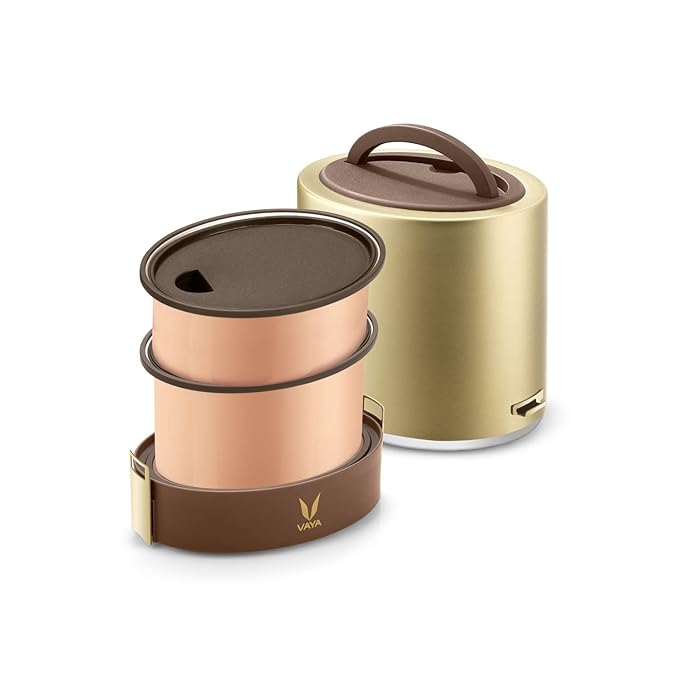 Vaya Tyffyn 1000ml (400*1 + 600*1 Copper Coated Inner Containers) Vacuum Insulated Stainless Steel Lunch Set