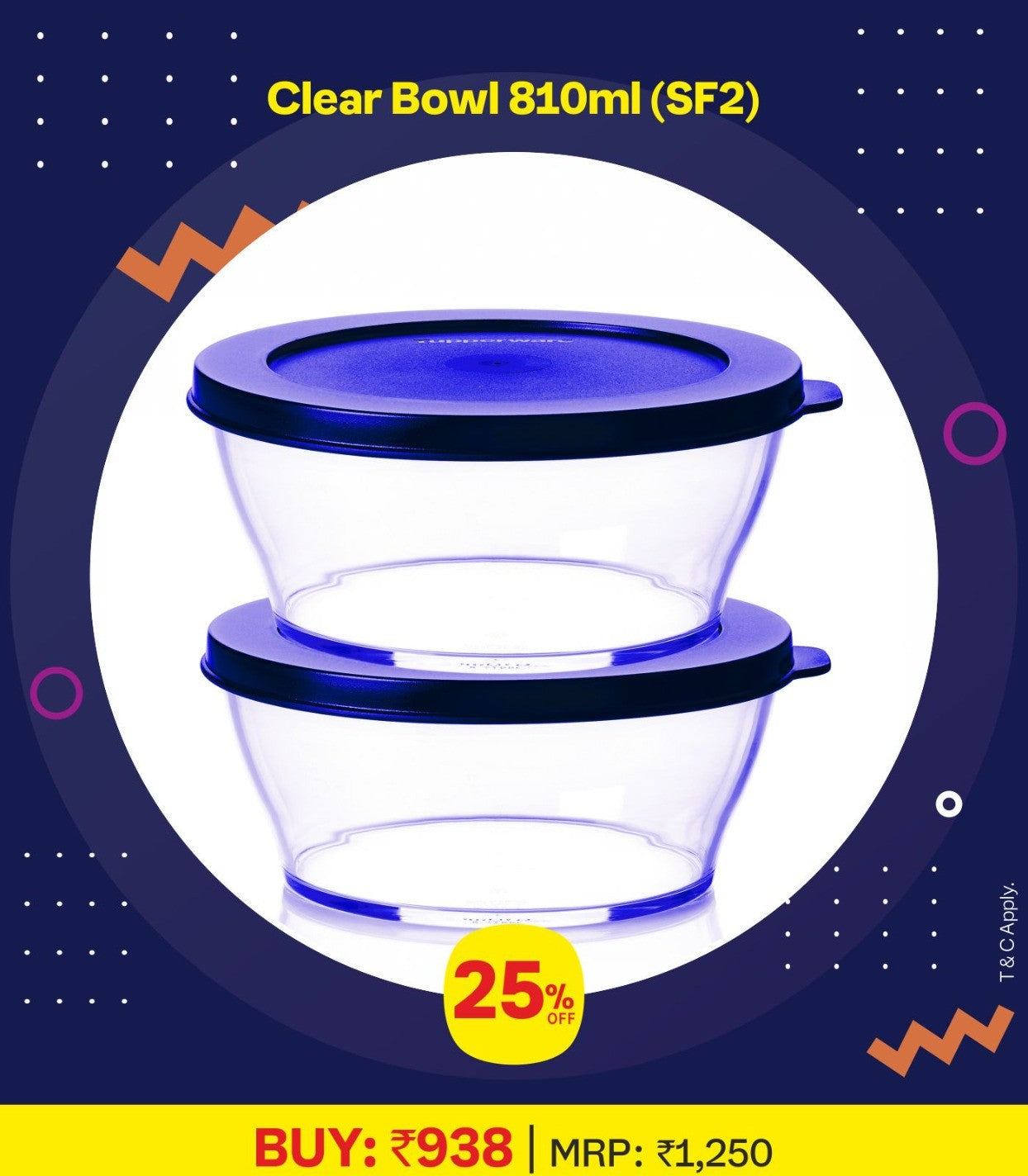 Tupperware Clear Bowl @ 25% Discount