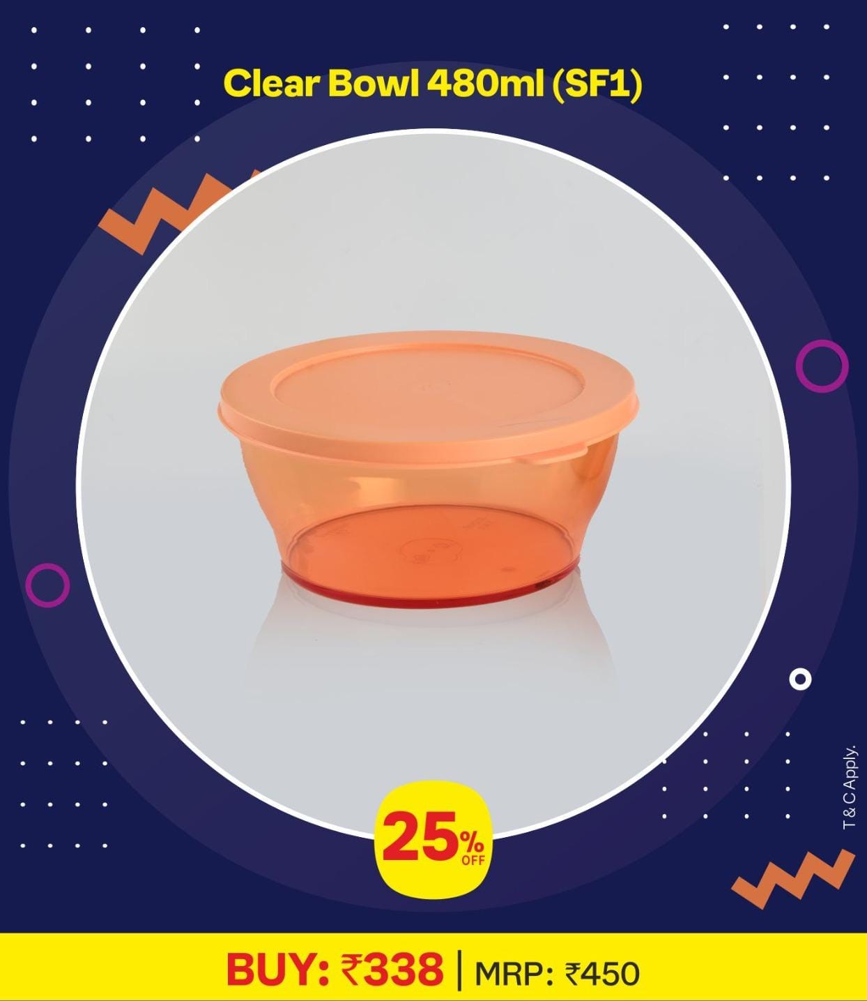 Tupperware Clear Bowl @ 25% Discount