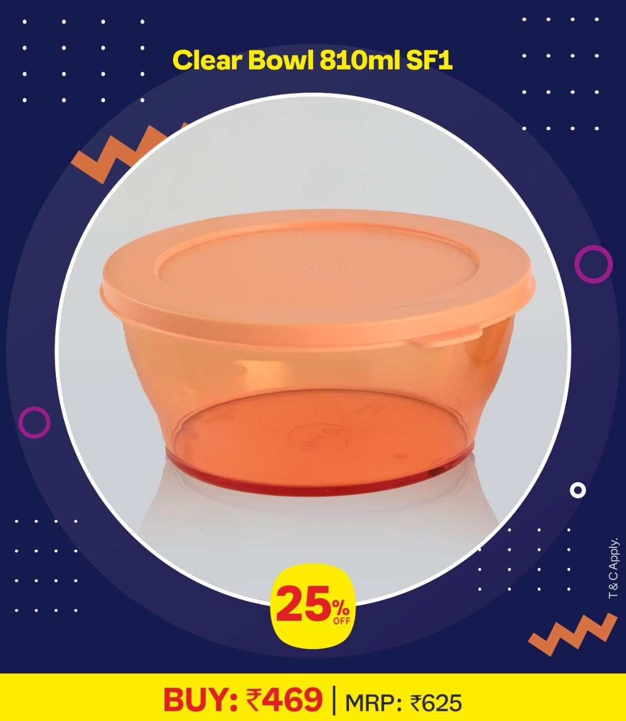 Tupperware Clear Bowl @ 25% Discount