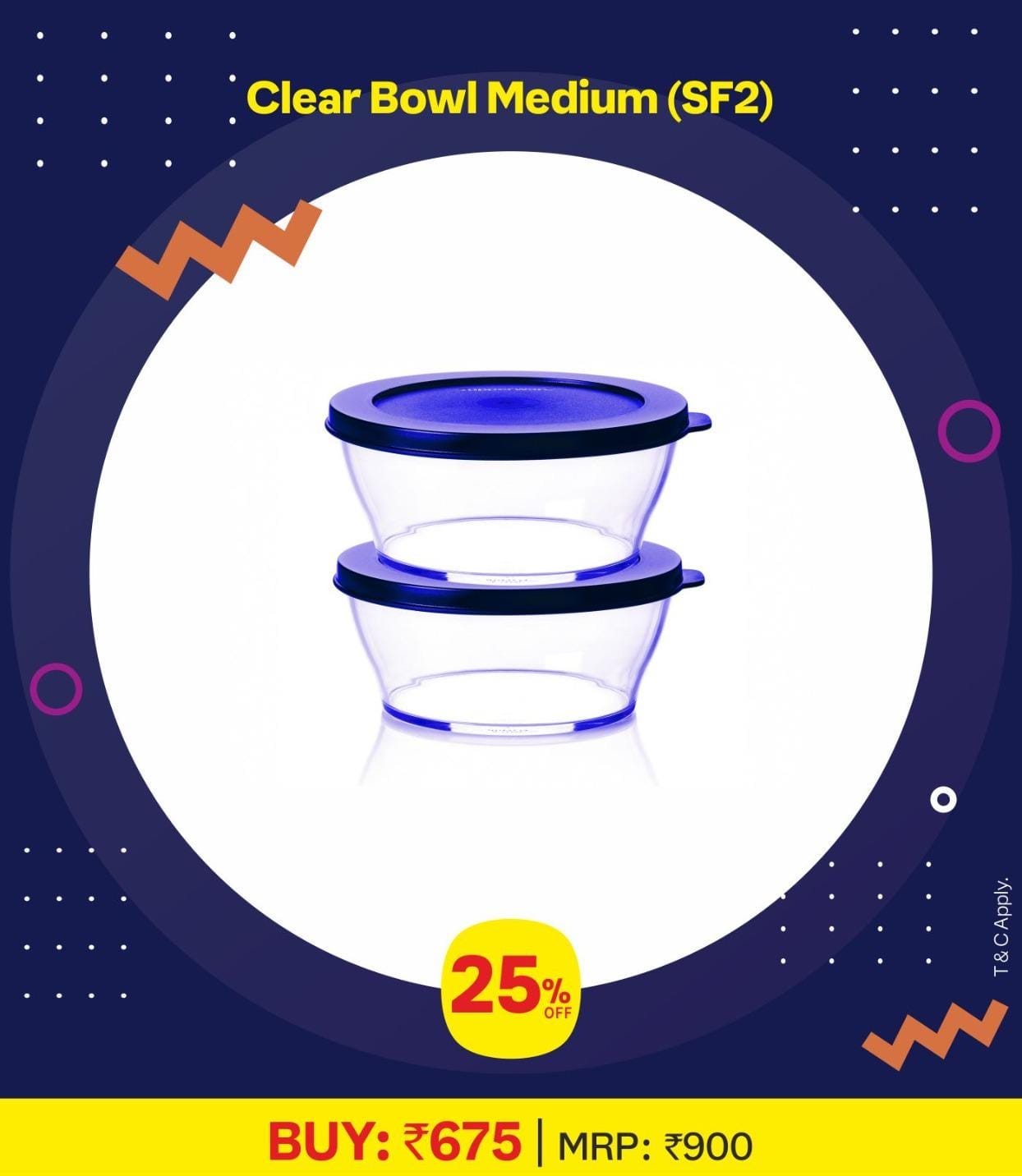 Tupperware Clear Bowl @ 25% Discount