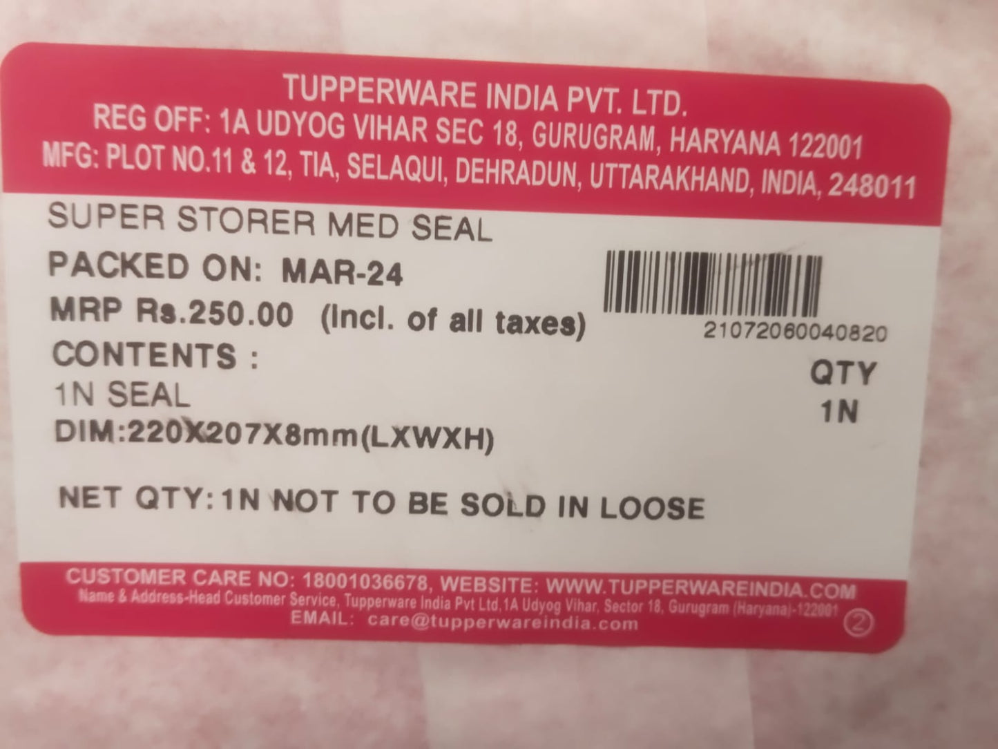 Tupperware Super Storer Seals